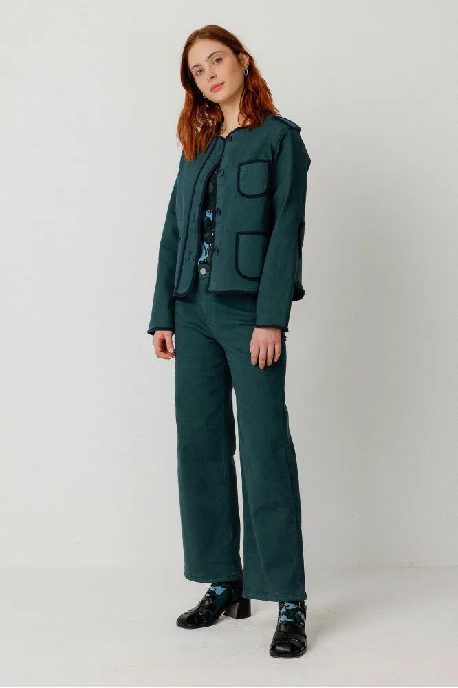 Ainhize Wide-Leg Pant - Dark Green