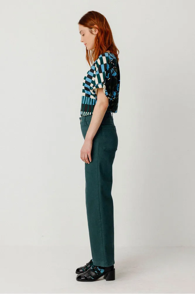 Ainhize Wide-Leg Pant - Dark Green