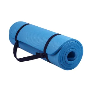 BalanceFrom Fitness GoYoga 71x24in Anti Tear Exercise Yoga Mat with Strap, Blue