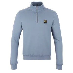 Belstaff Quarter Zip Sweat Top in Blue Flint