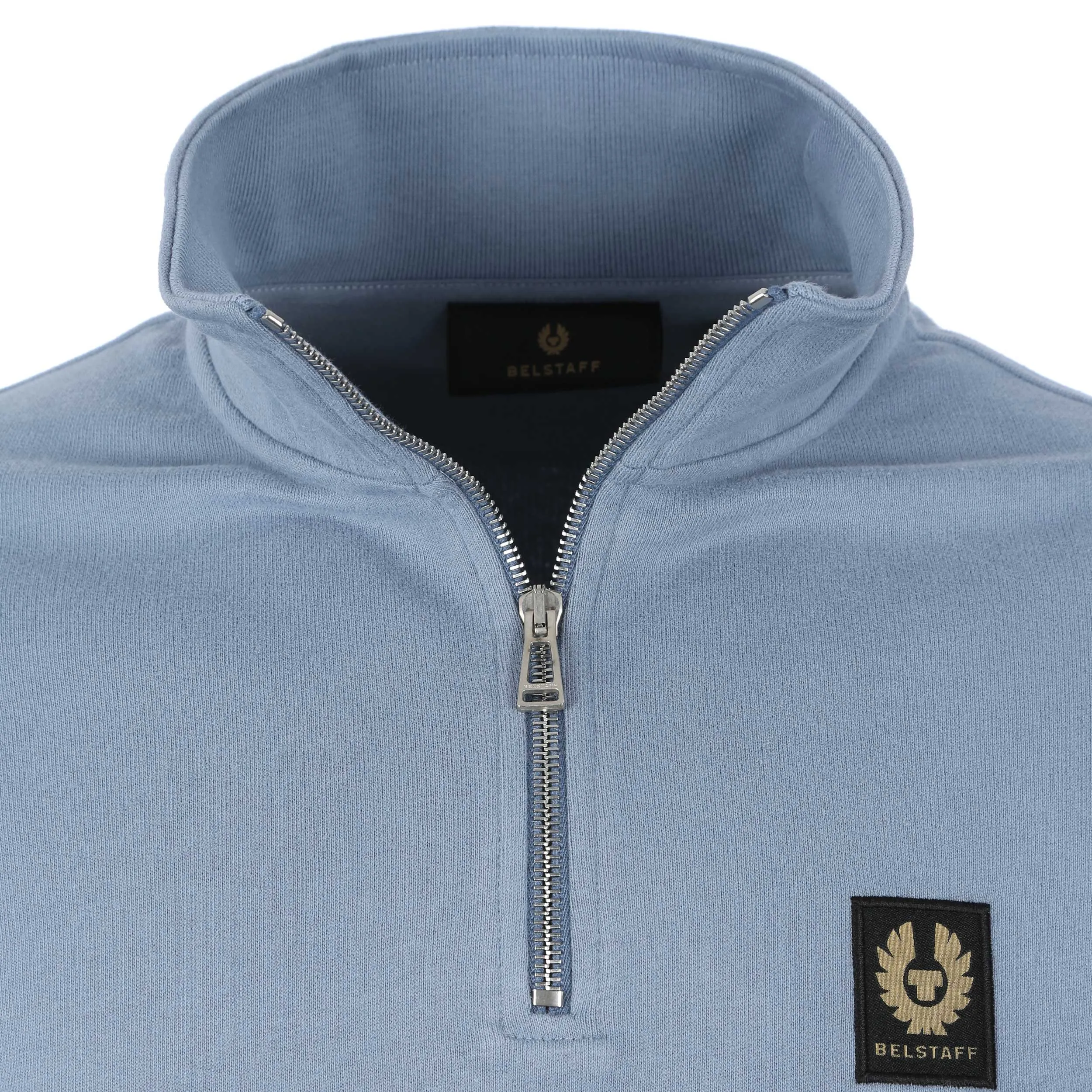 Belstaff Quarter Zip Sweat Top in Blue Flint