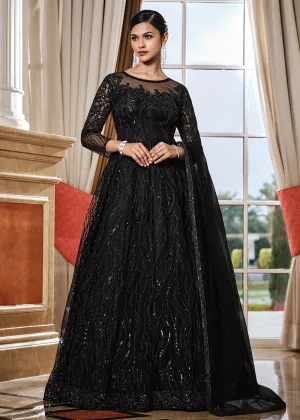 Black Lehenga/Pant Style Embroidered Designer Anarkali Suit