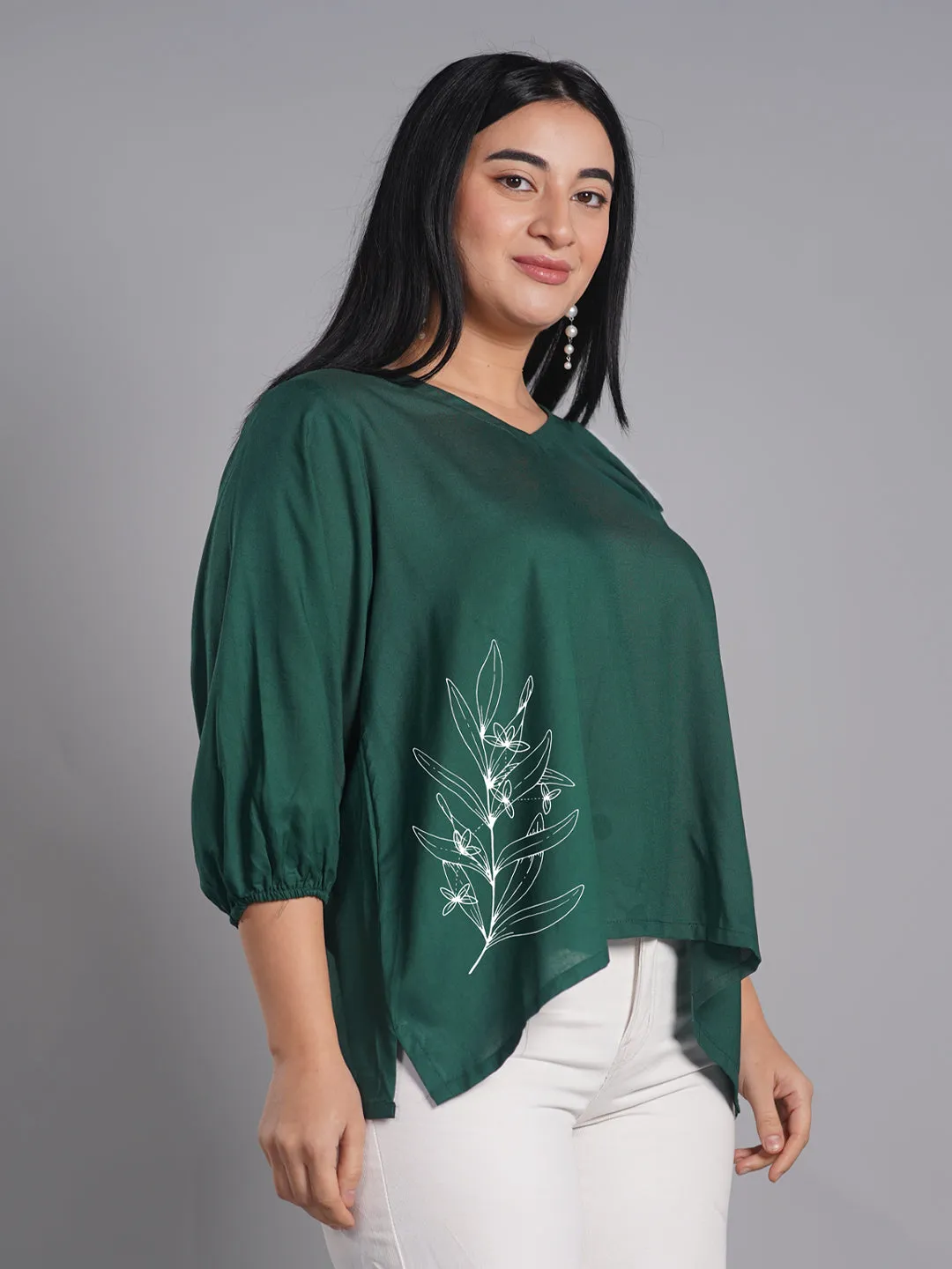 Bottlegreen Rayon Top - Ayla