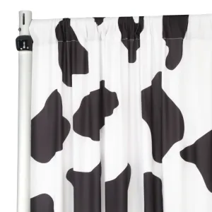 Cow Animal Print Spandex 4-way Stretch Drape Curtain 12ft H x 60" W