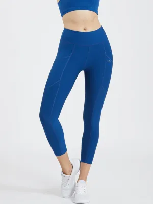 Creeluxe Fierce Denim Blue Ankle Length Pocket Leggings