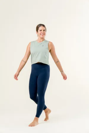 Don't Distress Balance Cropped Tank - Sage Green