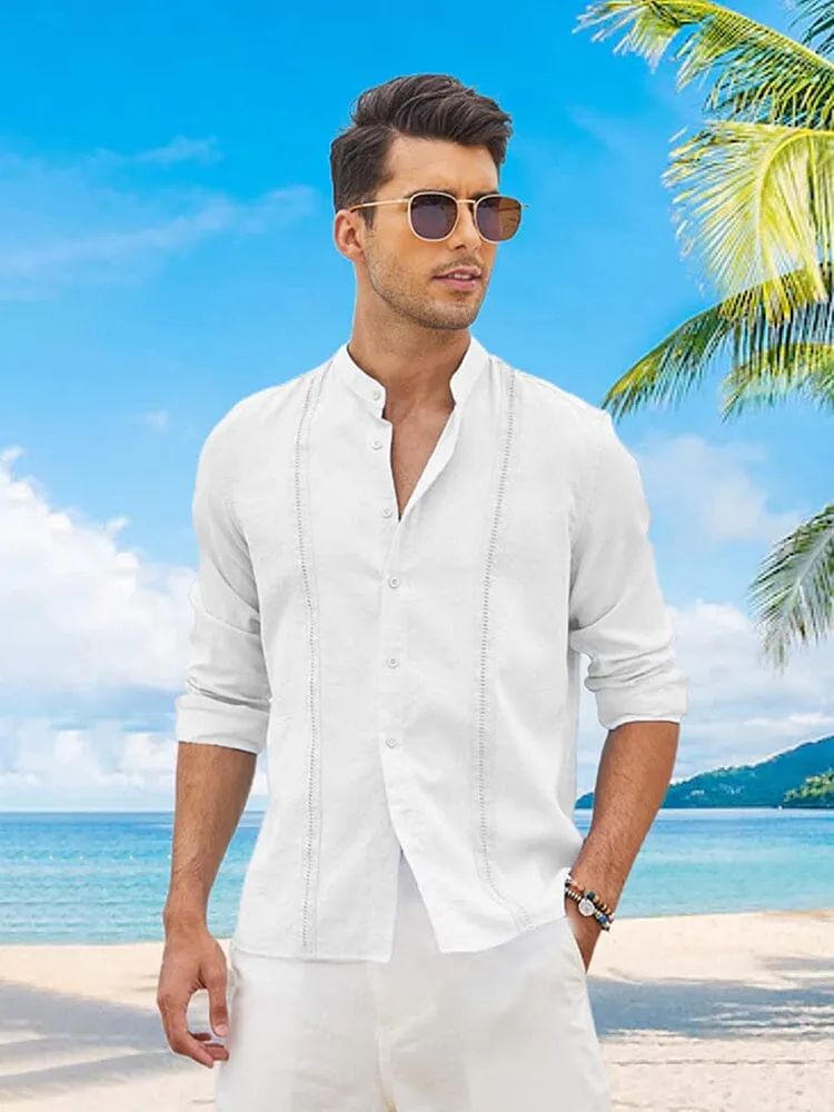 Embroidered Guayabera Linen Shirt (US Only)