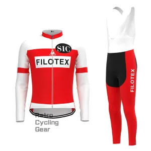 Filotex Red Retro Long Sleeve Cycling Kit