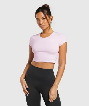 Gymshark Elevate Ruched Crop Top - Lemonade Pink