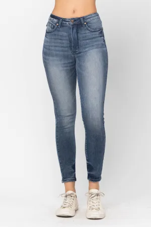 Judy Blue High-Waist Tummy-Control Skinny Jeans with Contrast Wash - 88525