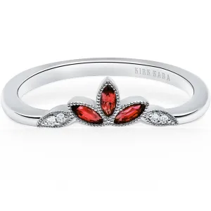 Kirk Kara "Dahlia" Floral Boho Red Ruby Wedding Band