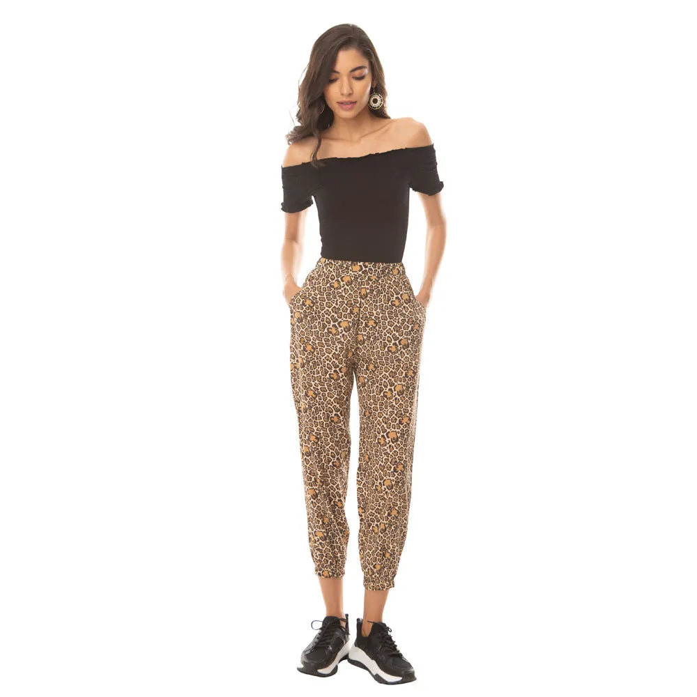 Leopard Bling Buttery Joggers