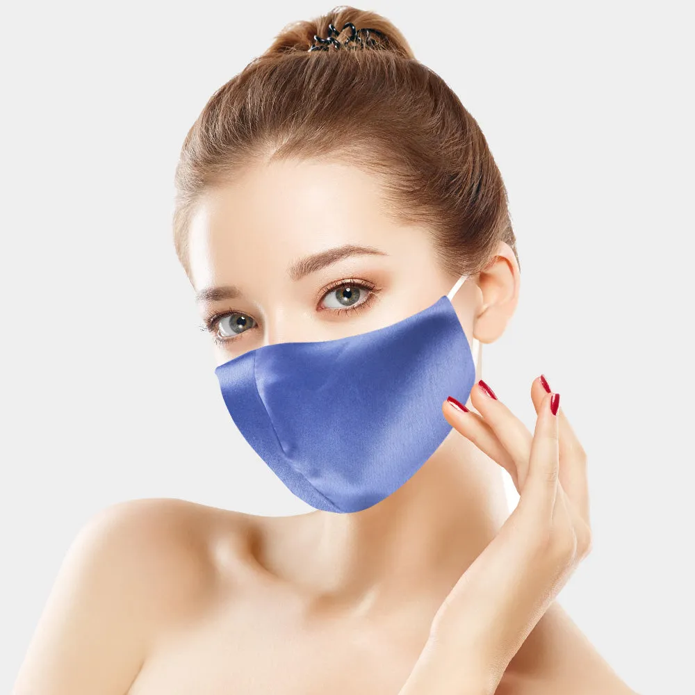 Lisette  Lt Blue Silky Satin Fashion Mask