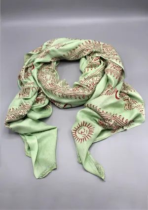 Om Yoga Meditation Light Green Color Prayer Shawl,