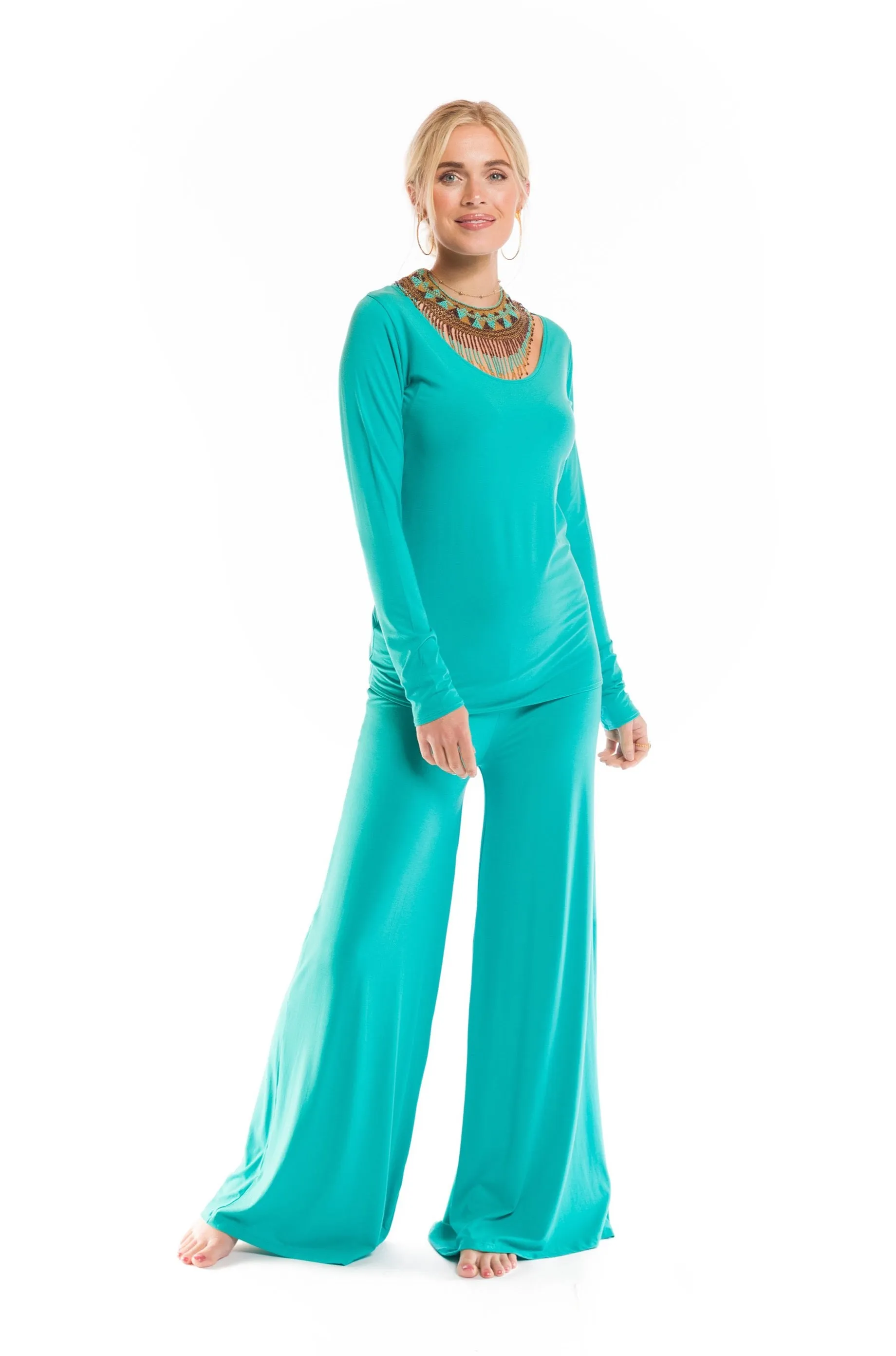 PALAZZO PANTS TURQUOISE