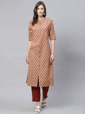 Peach Cotton Flex Kurta