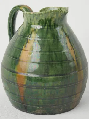 Petite Biot Pottery Pitcher w/ Green Glaze -1960s 7½"