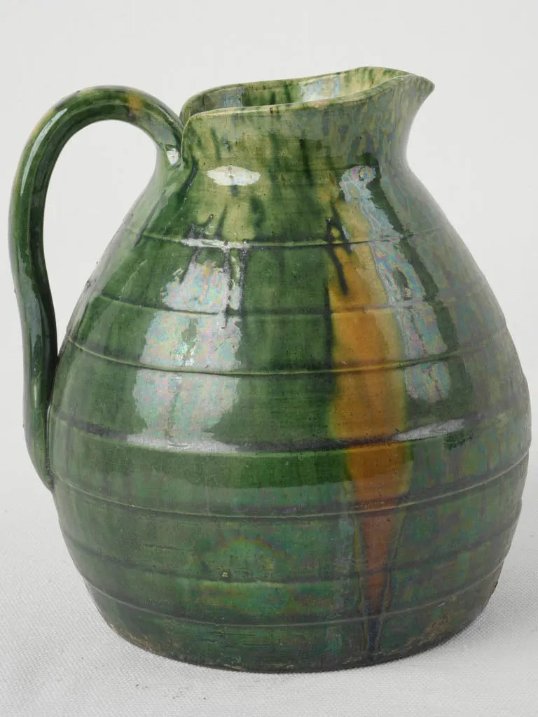 Petite Biot Pottery Pitcher w/ Green Glaze -1960s 7½"