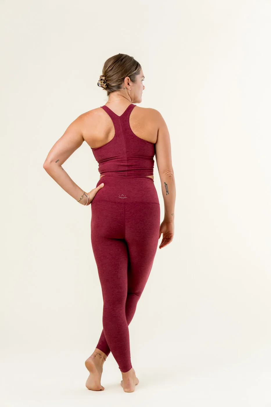 Refocus Cropped Tank - Mulberry Red Heather