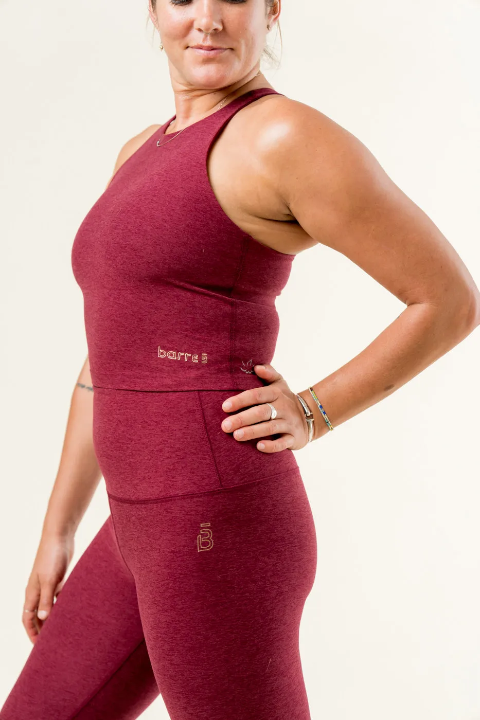 Refocus Cropped Tank - Mulberry Red Heather