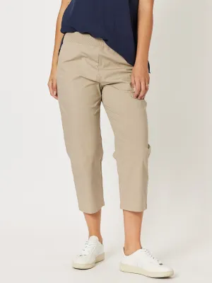 Santorini Cotton Capri Pant - Natural