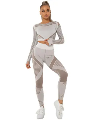 TEEK - Seamless Striped Quick-Drying Yoga Sportswear Set