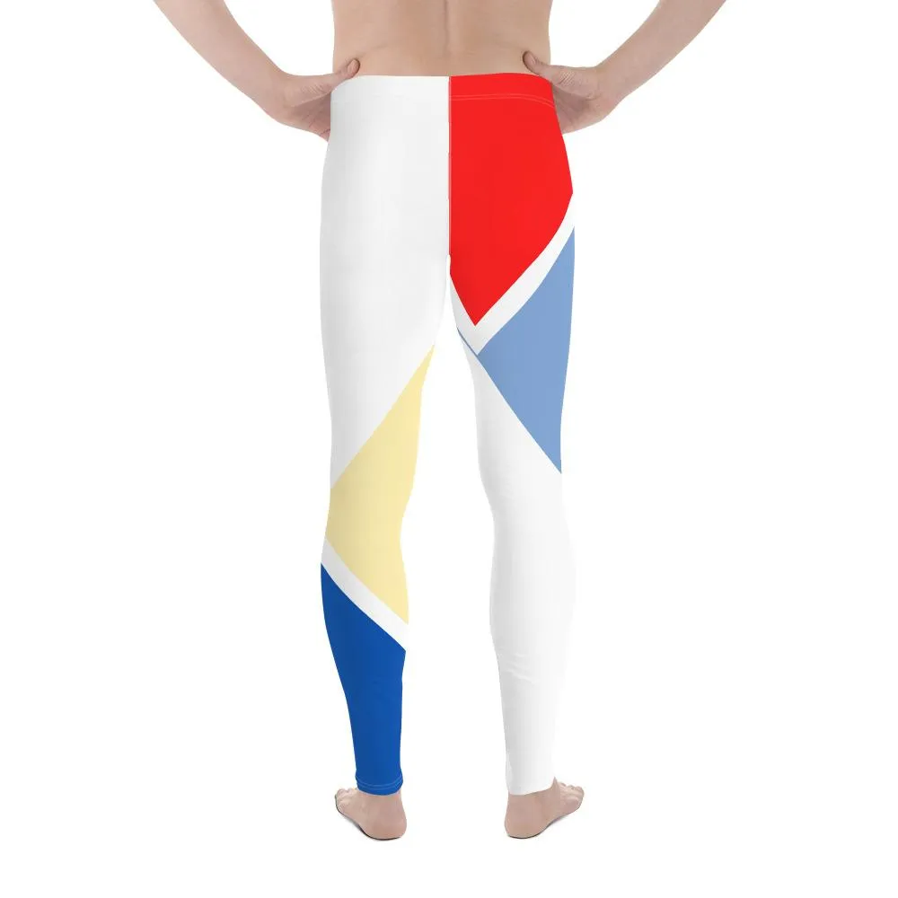 Vibrant Men's Leggings (Red/White/Blue)