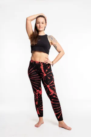 Womens Tie Dye Yoga Leggings in Brick